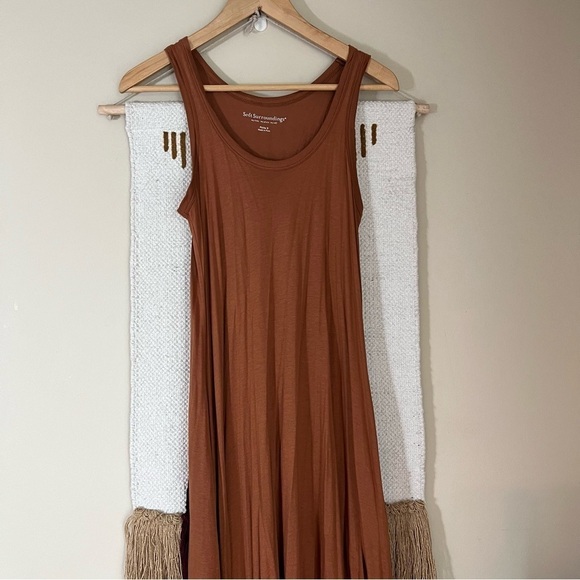 Soft surroundings Santiago brown maxi dress Pima cotton size small p - Picture 2 of 9